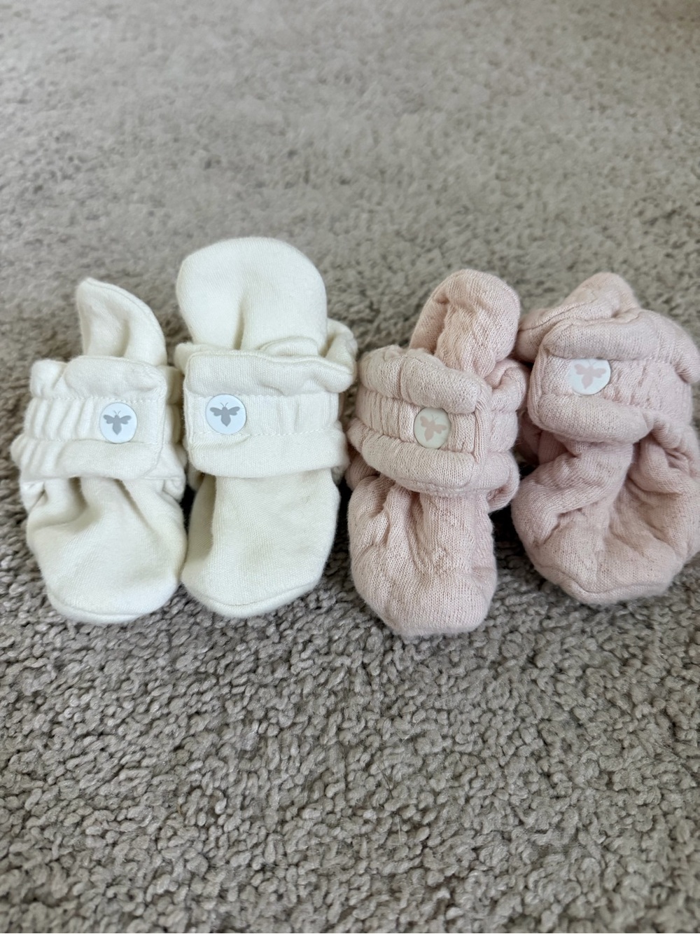 2 Pairs Organic Cotton Baby Booties Burt’s Bees Baby